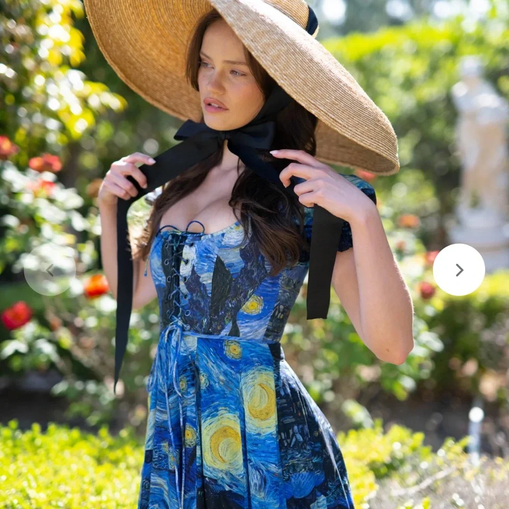 Selkie Starry Night Maxi Dress - Blue and Yellow - Picture 1 of 12